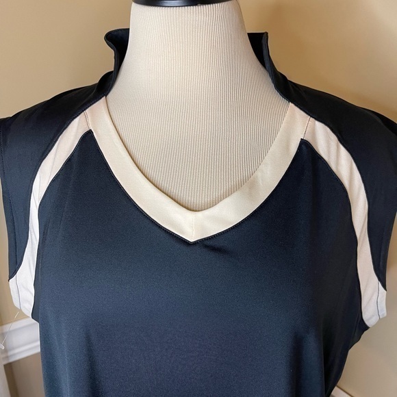 KATE LORD Performance Stand Up Collar Golf Polo Back Tan Size XL - Picture 7 of 9